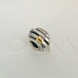 Pandora Silvee & 14k Gold Twisted Knot 790251 Charm RETIRED RARE